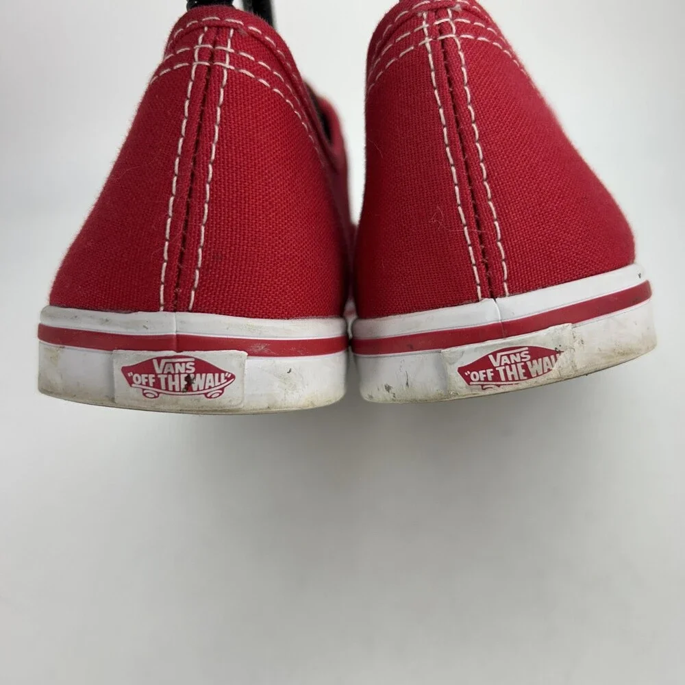 Vans Shoes Mens Size 5.5 Red Canvas Low Top Skateboarding Sneakers Lace Up